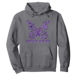 Alzheimers Awareness Butterfly Support Gift Hoodie Her Fight Our Fight TS12 Charcoal Print Your Wear