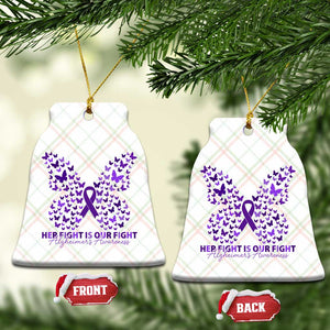 Alzheimers Awareness Butterfly Support Gift Ceramic Ornament Her Fight Our Fight TS12 Print Your Wear