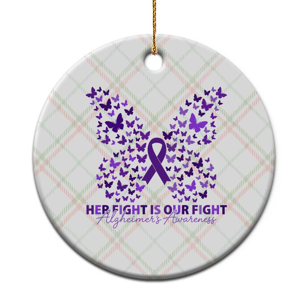 Alzheimers Awareness Butterfly Support Gift Ceramic Ornament Her Fight Our Fight TS12 1pc Christmas Plaid Print Your Wear