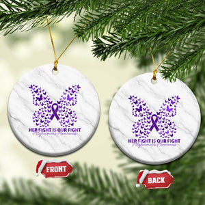 Alzheimers Awareness Butterfly Support Gift Ceramic Ornament Her Fight Our Fight TS12 1pc White Marble Print Your Wear