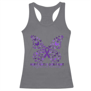 Alzheimers Awareness Butterfly Support Gift Racerback Tank Top Her Fight Our Fight TS12 Charcoal Print Your Wear