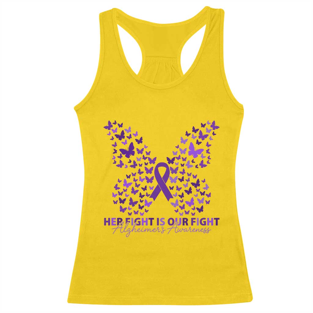 Alzheimers Awareness Butterfly Support Gift Racerback Tank Top Her Fight Our Fight TS12 Daisy Print Your Wear