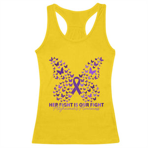 Alzheimers Awareness Butterfly Support Gift Racerback Tank Top Her Fight Our Fight TS12 Daisy Print Your Wear