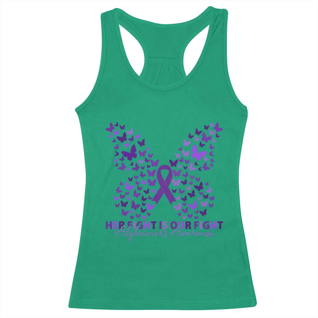 Alzheimers Awareness Butterfly Support Gift Racerback Tank Top Her Fight Our Fight TS12 Irish Green Print Your Wear