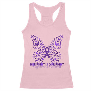 Alzheimers Awareness Butterfly Support Gift Racerback Tank Top Her Fight Our Fight TS12 Light Pink Print Your Wear