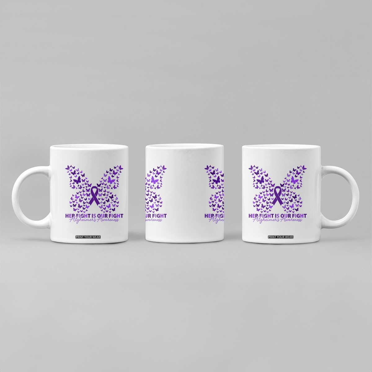 Alzheimers Awareness Butterfly Support Gift Coffee Mug Her Fight Our Fight TS12 Print Your Wear