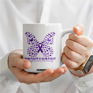 Alzheimers Awareness Butterfly Support Gift Coffee Mug Her Fight Our Fight TS12 Print Your Wear