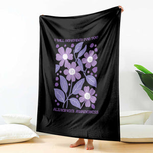 Alzheimers Purple Floral Retro Graphic Throw Blanket I Will Remember For You TS12 Print Your Wear