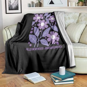 Alzheimers Purple Floral Retro Graphic Throw Blanket I Will Remember For You TS12 Print Your Wear