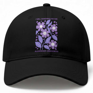Alzheimers Purple Floral Retro Graphic Baseball Cap I Will Remember For You TS12 Print Your Wear