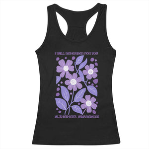 Alzheimers Purple Floral Retro Graphic Racerback Tank Top I Will Remember For You TS12 Black Print Your Wear