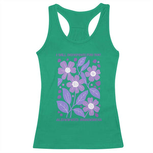Alzheimers Purple Floral Retro Graphic Racerback Tank Top I Will Remember For You TS12 Irish Green Print Your Wear