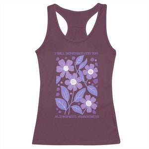 Alzheimers Purple Floral Retro Graphic Racerback Tank Top I Will Remember For You TS12 Maroon Print Your Wear