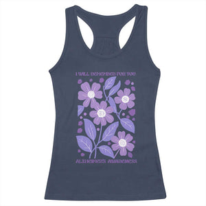 Alzheimers Purple Floral Retro Graphic Racerback Tank Top I Will Remember For You TS12 Navy Print Your Wear