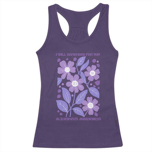 Alzheimers Purple Floral Retro Graphic Racerback Tank Top I Will Remember For You TS12 Purple Print Your Wear