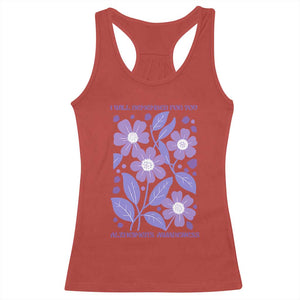 Alzheimers Purple Floral Retro Graphic Racerback Tank Top I Will Remember For You TS12 Red Print Your Wear