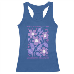 Alzheimers Purple Floral Retro Graphic Racerback Tank Top I Will Remember For You TS12 Royal Blue Print Your Wear