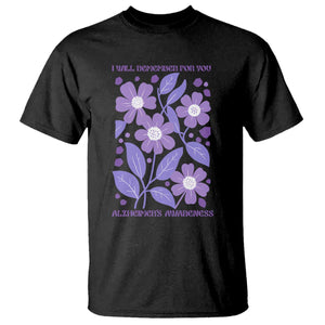 Alzheimers Purple Floral Retro Graphic T Shirt I Will Remember For You TS12 Black Print Your Wear