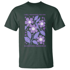 Alzheimers Purple Floral Retro Graphic T Shirt I Will Remember For You TS12 Dark Forest Green Print Your Wear
