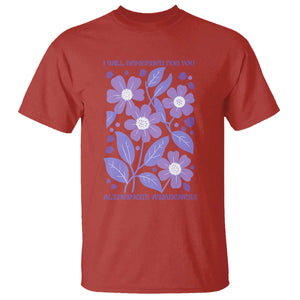 Alzheimers Purple Floral Retro Graphic T Shirt I Will Remember For You TS12 Red Print Your Wear