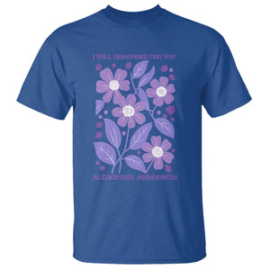 Alzheimers Purple Floral Retro Graphic T Shirt I Will Remember For You TS12 Royal Blue Print Your Wear