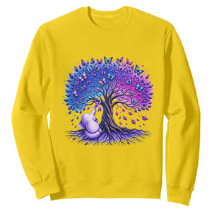 Purple Elephant Butterfly Ribbon Sweatshirt Tree Of Life Alzheimers Support TS12 Daisy Print Your Wear