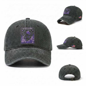 Elephant Alzheimers Purple Floral Support Washed Cotton Baseball Cap You May Not Remember But I Will Never Forget TS12 Washed Cap Universal Fit Dark Green Print Your Wear