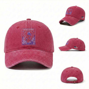 Elephant Alzheimers Purple Floral Support Washed Cotton Baseball Cap You May Not Remember But I Will Never Forget TS12 Washed Cap Universal Fit Red Print Your Wear