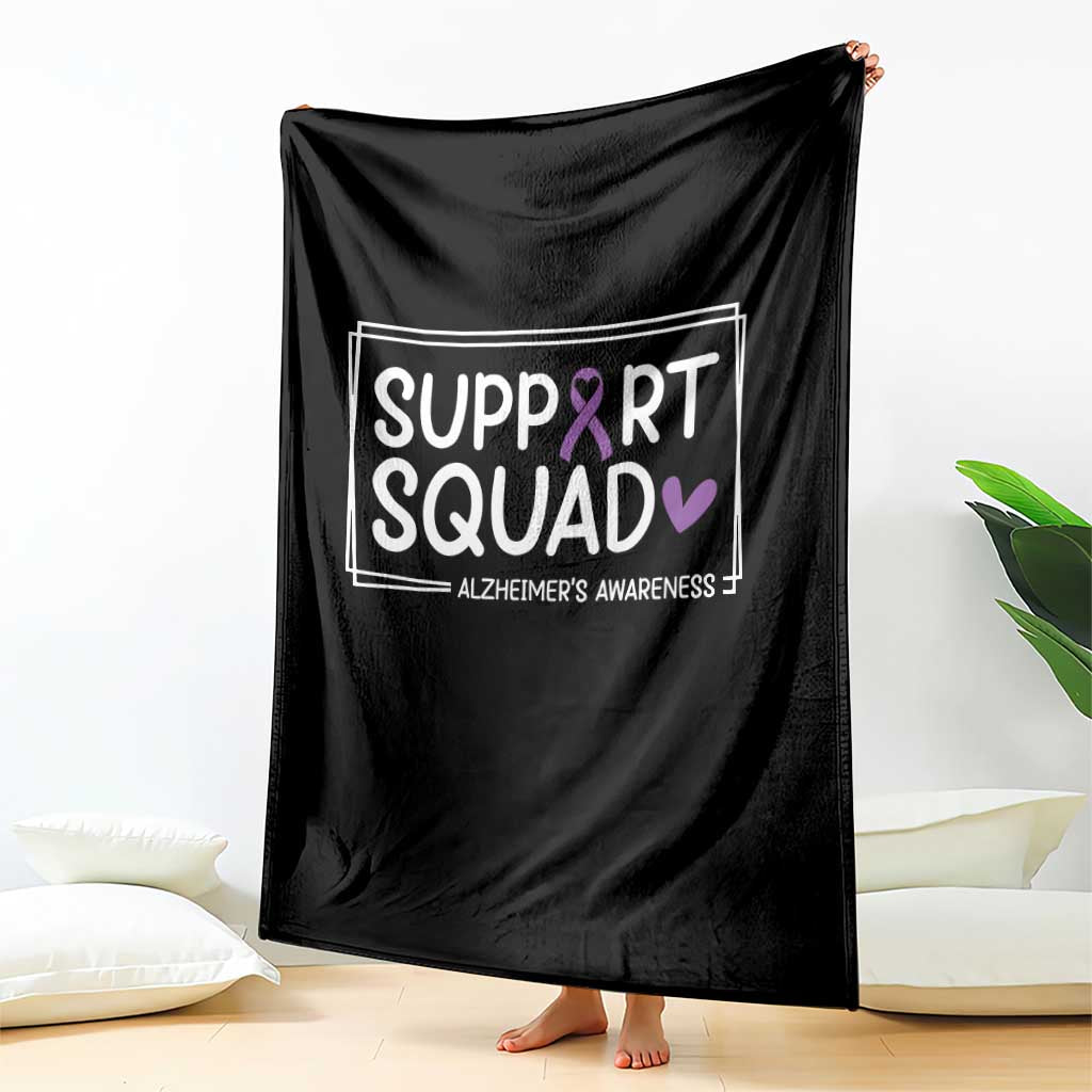 Support Squad Alzheimers Throw Blanket Purple Ribbon Hope Strength Love TS12 Print Your Wear