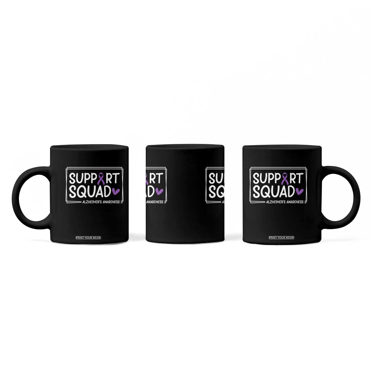 Support Squad Alzheimers Coffee Mug Purple Ribbon Hope Strength Love TS12 Print Your Wear