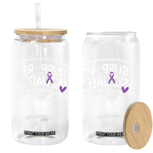 Support Squad Alzheimers Glass Can Purple Ribbon Hope Strength Love TS12 Print Your Wear