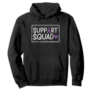 Support Squad Alzheimers Hoodie Purple Ribbon Hope Strength Love TS12 Black Print Your Wear
