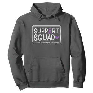 Support Squad Alzheimers Hoodie Purple Ribbon Hope Strength Love TS12 Dark Heather Print Your Wear