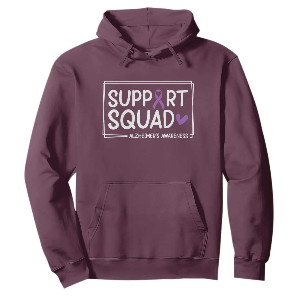 Support Squad Alzheimers Hoodie Purple Ribbon Hope Strength Love TS12 Maroon Print Your Wear