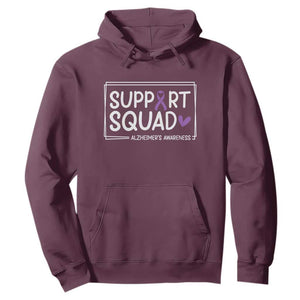 Support Squad Alzheimers Hoodie Purple Ribbon Hope Strength Love TS12 Maroon Print Your Wear