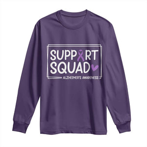 Support Squad Alzheimers Long Sleeve Shirt Purple Ribbon Hope Strength Love TS12 Purple Print Your Wear