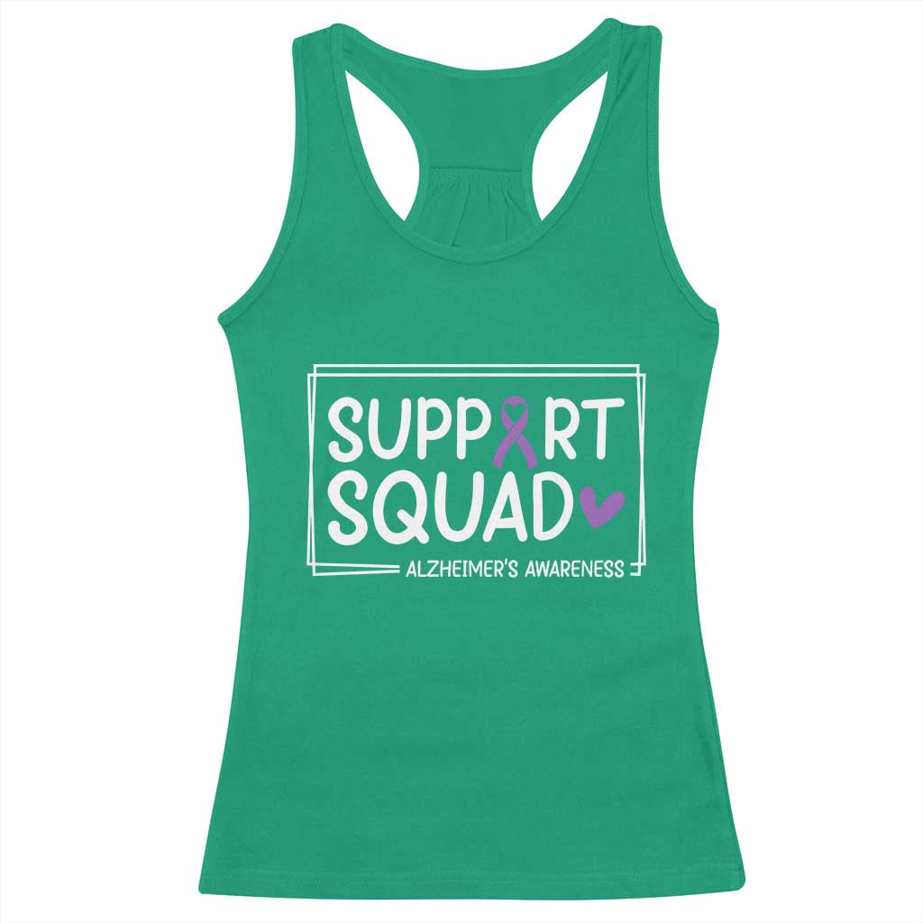 Support Squad Alzheimers Racerback Tank Top Purple Ribbon Hope Strength Love TS12 Irish Green Print Your Wear