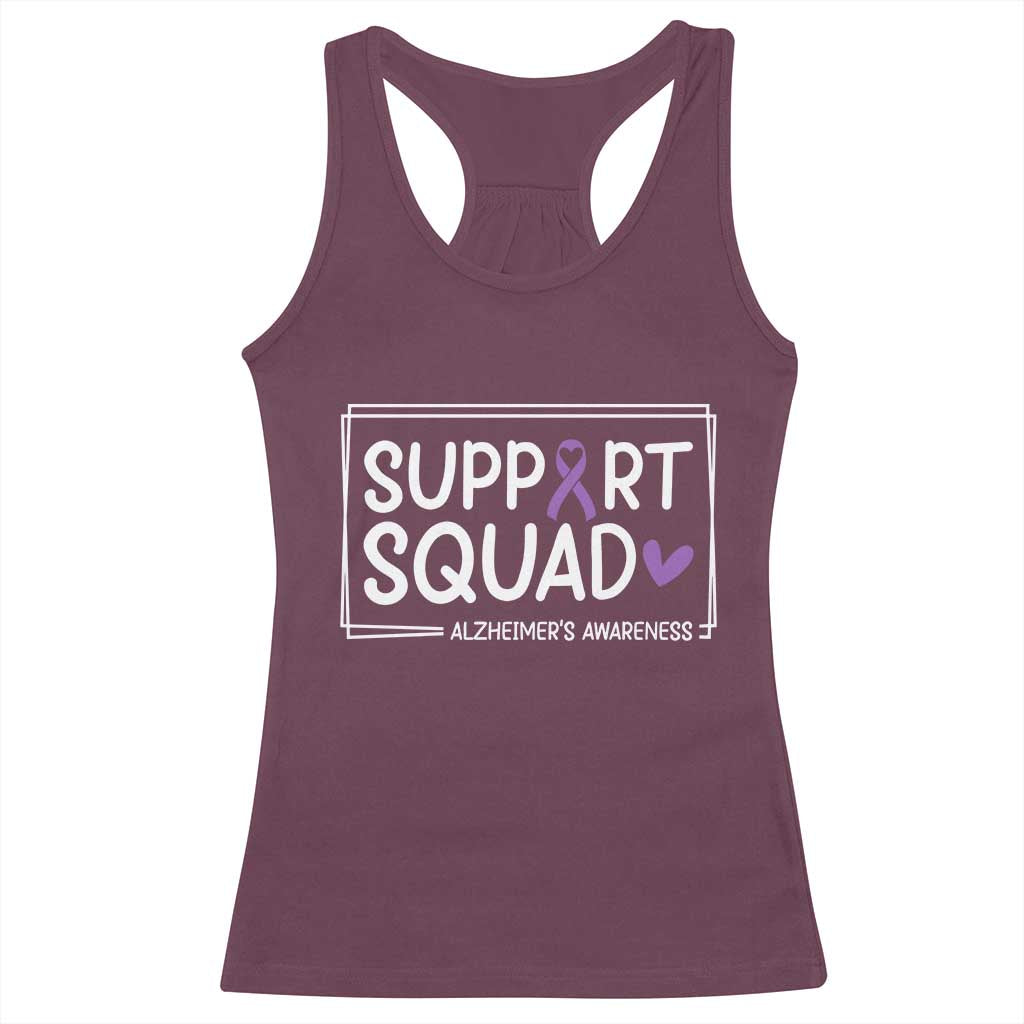 Support Squad Alzheimers Racerback Tank Top Purple Ribbon Hope Strength Love TS12 Maroon Print Your Wear
