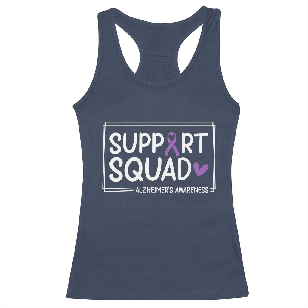 Support Squad Alzheimers Racerback Tank Top Purple Ribbon Hope Strength Love TS12 Navy Print Your Wear