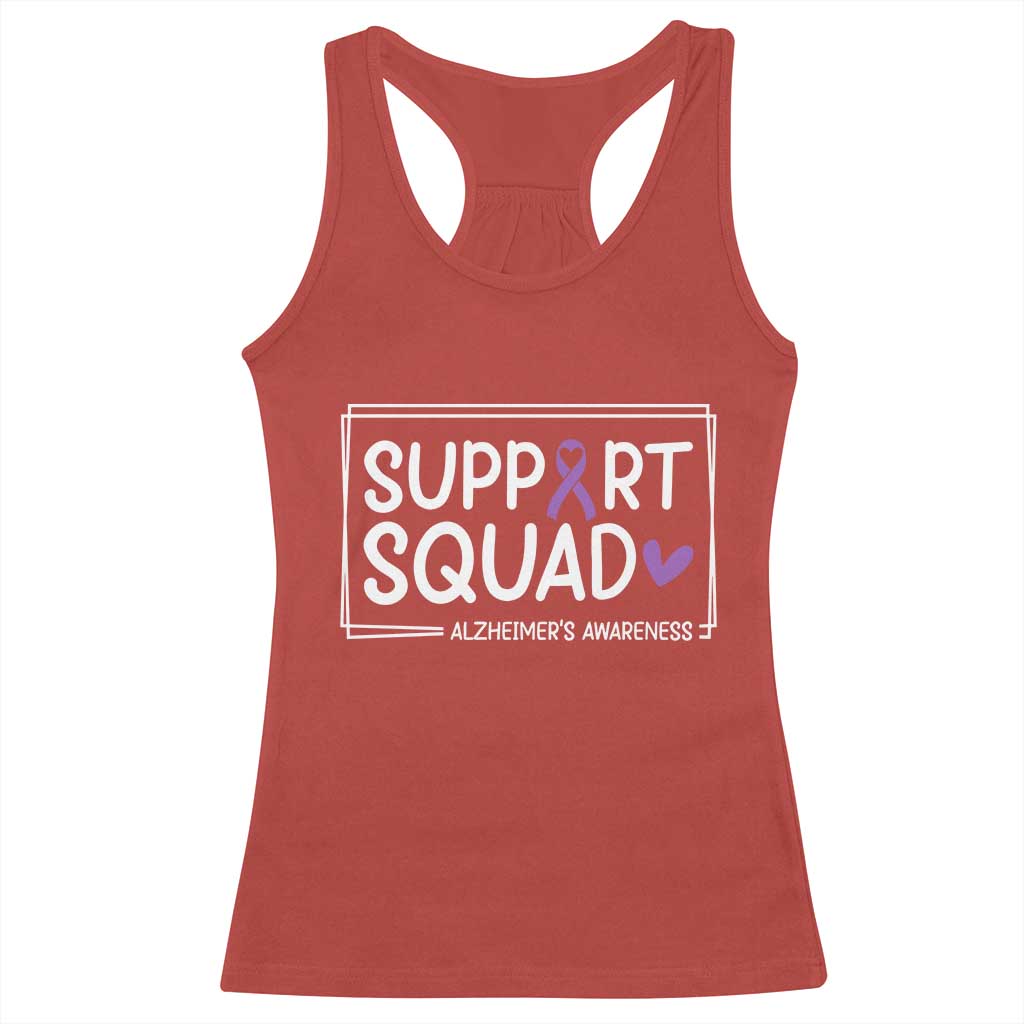 Support Squad Alzheimers Racerback Tank Top Purple Ribbon Hope Strength Love TS12 Red Print Your Wear