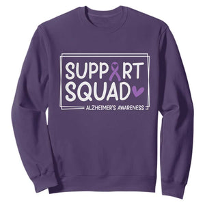 Support Squad Alzheimers Sweatshirt Purple Ribbon Hope Strength Love TS12 Purple Print Your Wear