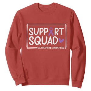 Support Squad Alzheimers Sweatshirt Purple Ribbon Hope Strength Love TS12 Red Print Your Wear