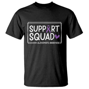 Support Squad Alzheimers T Shirt Purple Ribbon Hope Strength Love TS12 Black Print Your Wear