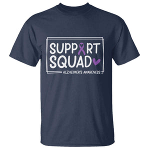 Support Squad Alzheimers T Shirt Purple Ribbon Hope Strength Love TS12 Navy Print Your Wear
