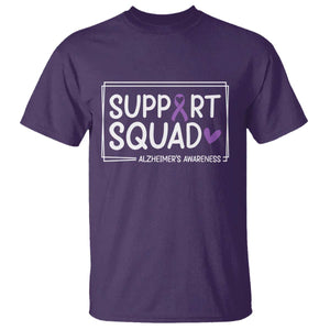 Support Squad Alzheimers T Shirt Purple Ribbon Hope Strength Love TS12 Purple Print Your Wear
