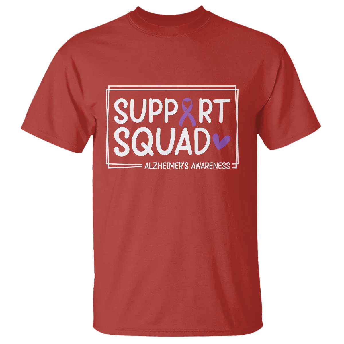 Support Squad Alzheimers T Shirt Purple Ribbon Hope Strength Love TS12 Red Print Your Wear