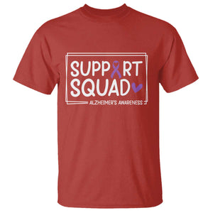 Support Squad Alzheimers T Shirt Purple Ribbon Hope Strength Love TS12 Red Print Your Wear
