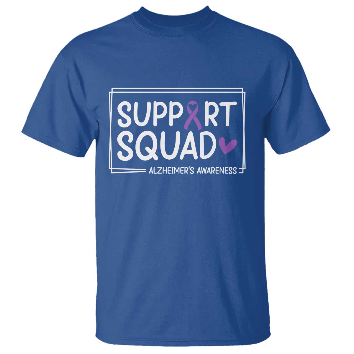 Support Squad Alzheimers T Shirt Purple Ribbon Hope Strength Love TS12 Royal Blue Print Your Wear