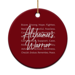 Alzheimers Warrior Purple Ribbon Support Word Cloud Typography Ceramic Ornament TS12 1pc Red Print Your Wear