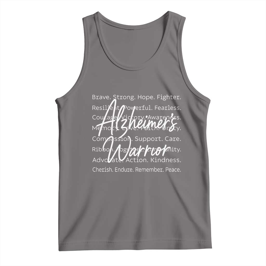 Alzheimers Warrior Purple Ribbon Support Word Cloud Typography Tank Top TS12 Deep Heather Print Your Wear